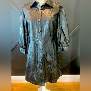Pleather jacket dress button up NWT. Side L